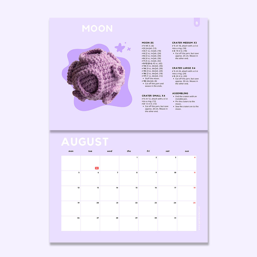Amigurumi Calendar 2024 | 12 Space Themed Patterns