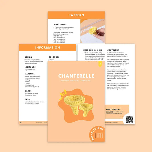 Chanterelle | Crochet amigurumi PDF pattern (no-sew)