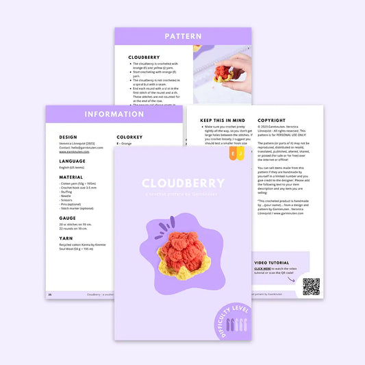 Cloudberry | Crochet amigurumi PDF pattern (no-sew)