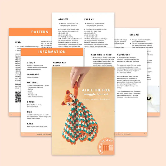 Alice the Snuggle Fox | Crochet amigurumi PDF pattern