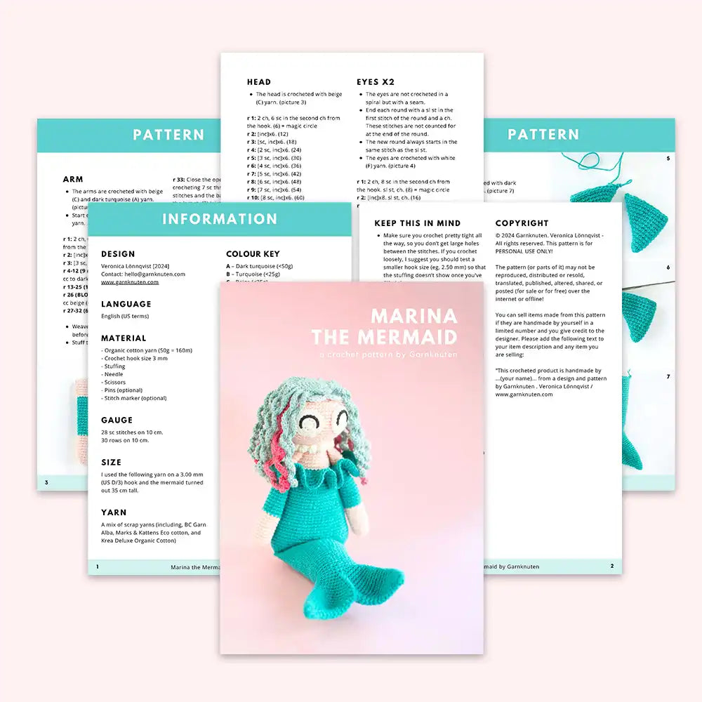 Marina the Mermaid | Crochet amigurumi PDF pattern