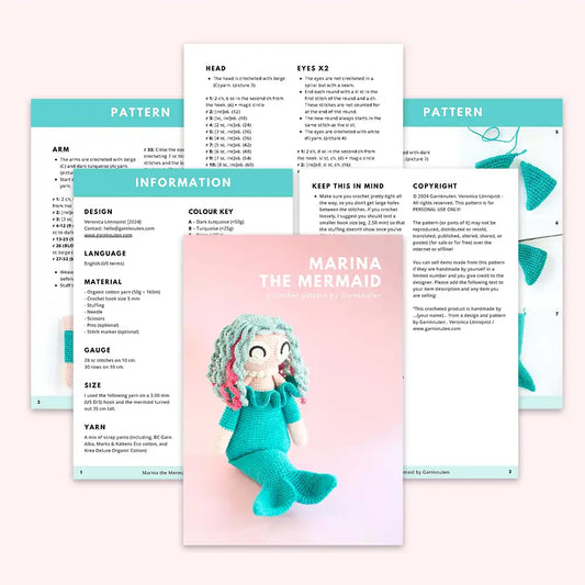 Marina the Mermaid | Crochet amigurumi PDF pattern