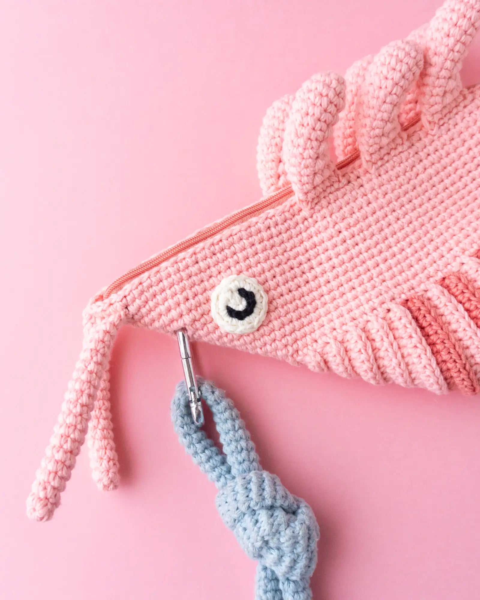 Crochet shrimp cross body bag pattern