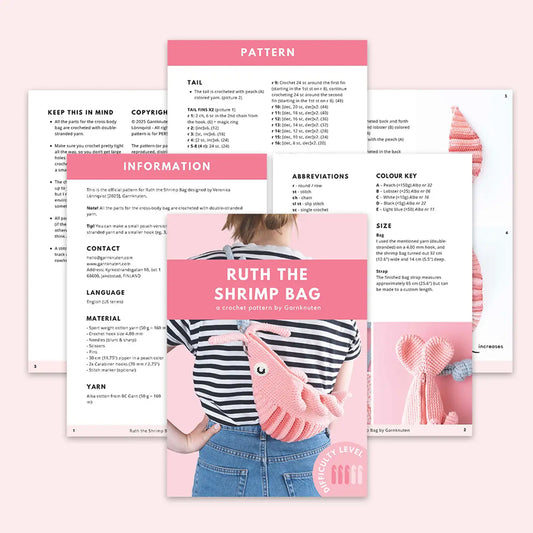 Crochet shrimp cross body bag pattern