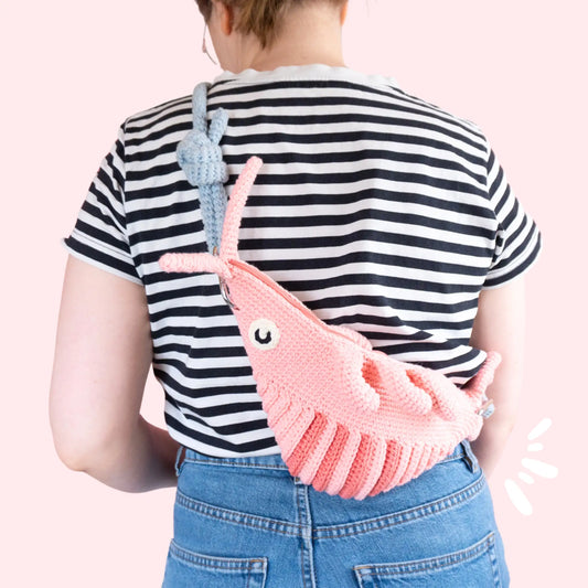 Crochet shrimp cross body bag pattern