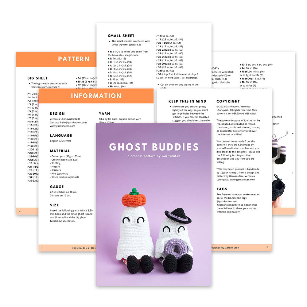 Ghost buddies | Crochet amigurumi PDF pattern