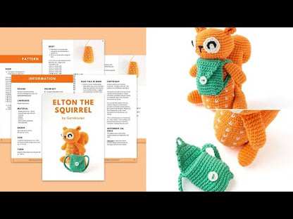 Elton the squirrel | Crochet amigurumi PDF pattern