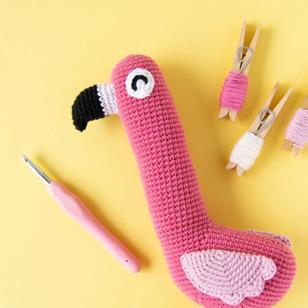 Frank the flamingo | crochet amigurumi PDF pattern