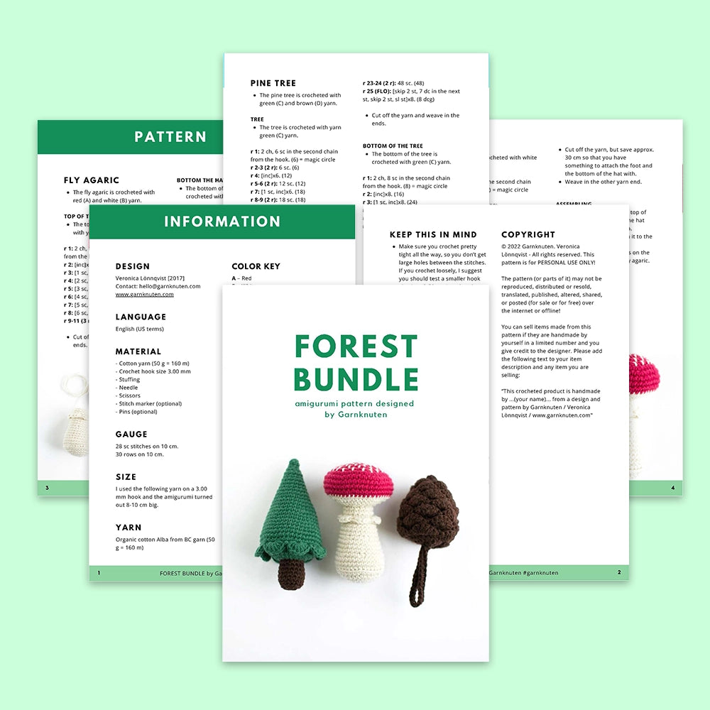 Forest bundle | crochet amigurumi PDF pattern