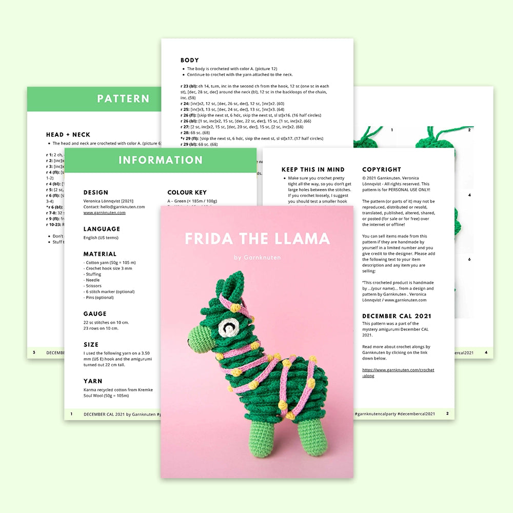 Frida the llama | Crochet amigurumi PDF pattern