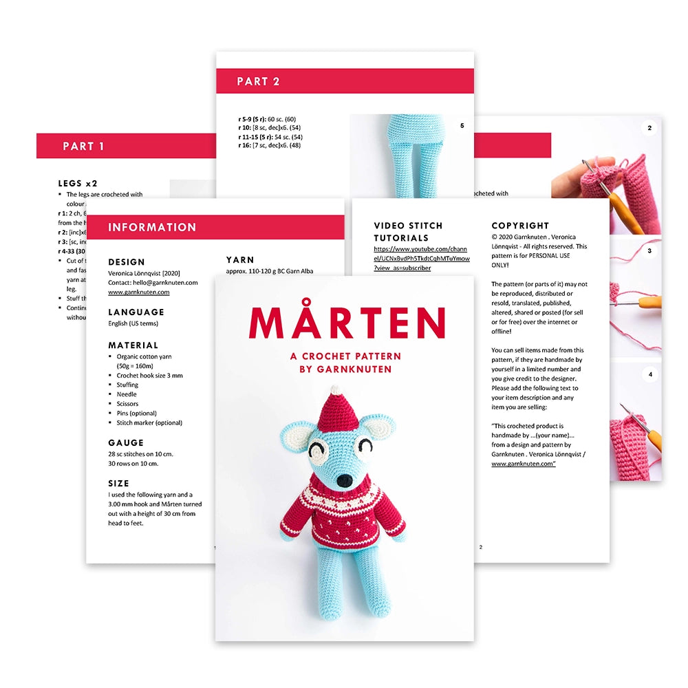Mårten the mouse | Crochet amigurumi PDF pattern