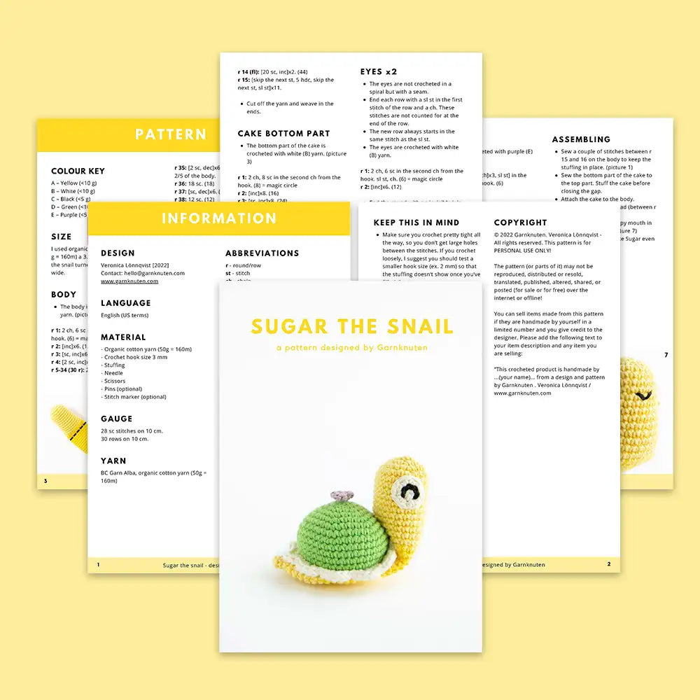 Sugar the snail | Crochet amigurumi PDF pattern