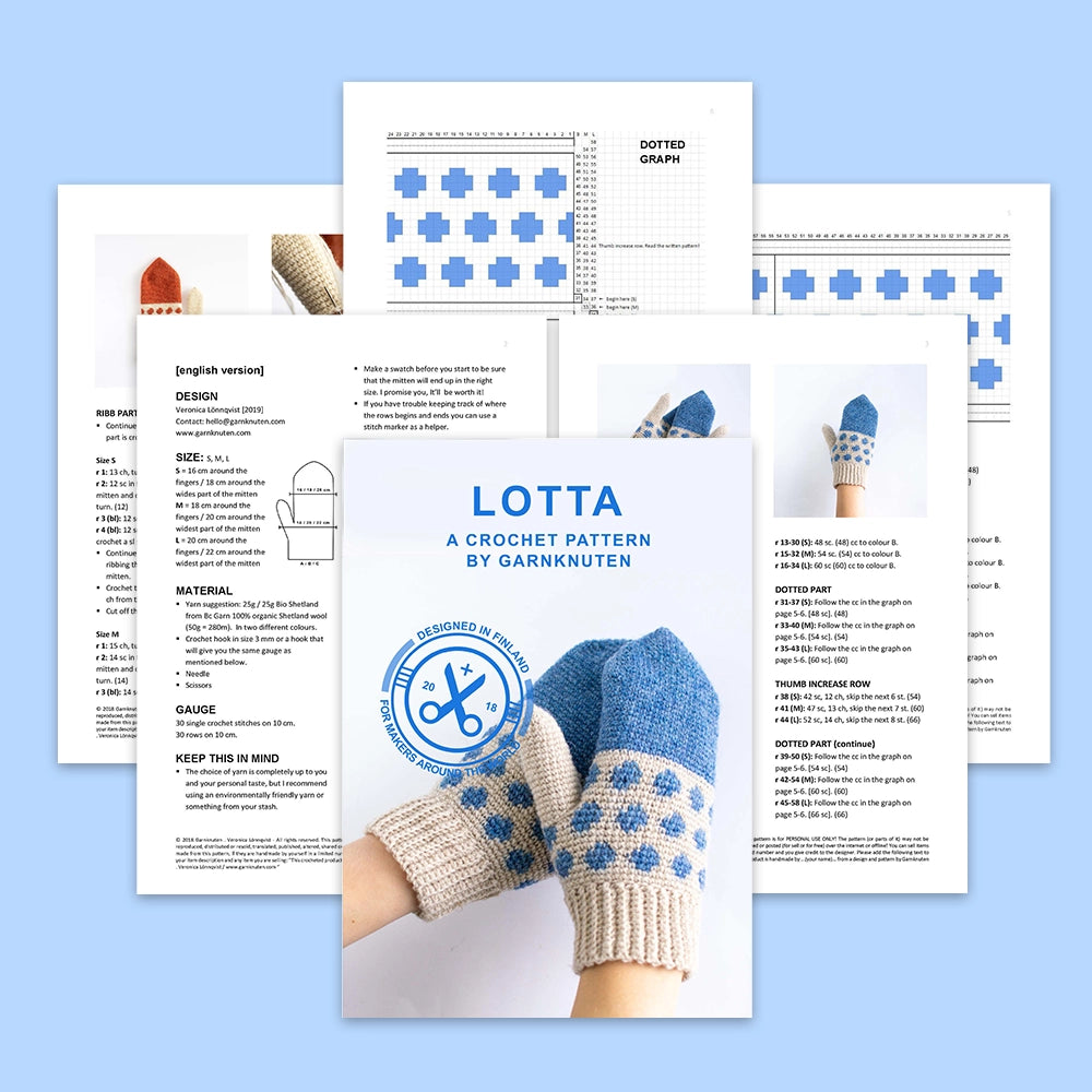 Lotta mittens | Crochet PDF pattern