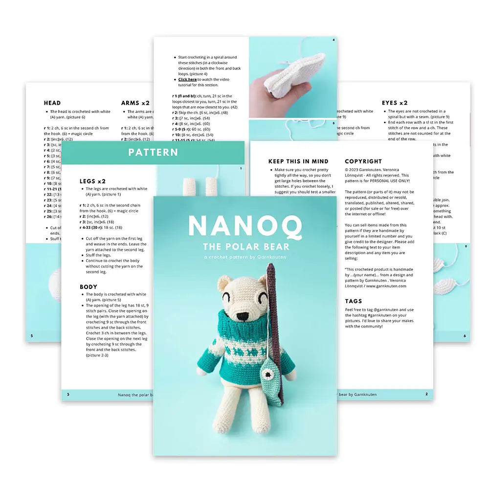 Nanoq the polar bear | Crochet amigurumi PDF pattern