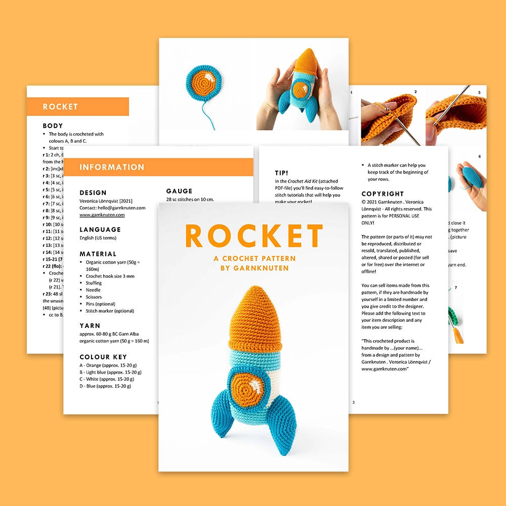 Rocket spaceship | Crochet amigurumi PDF pattern
