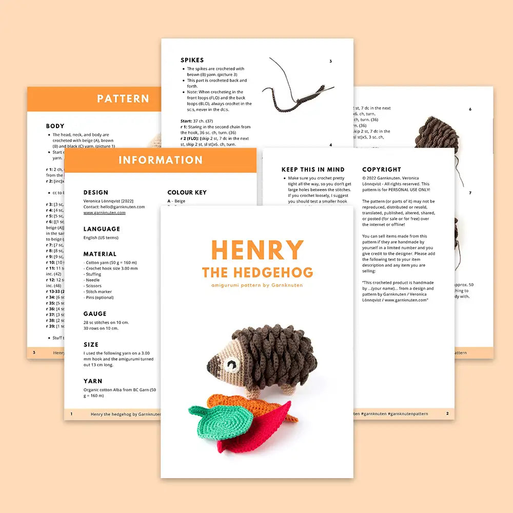 Henry the hedgehog | Crochet amigurumi PDF pattern