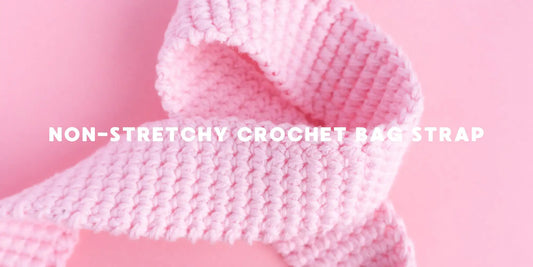 Crocheted non-stretchy bag strap in pink using slip stitches