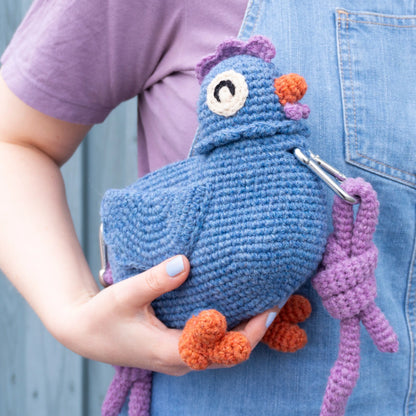 Crochet blue chicken bag pattern