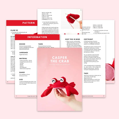 Casper the Crab | Crochet amigurumi PDF pattern