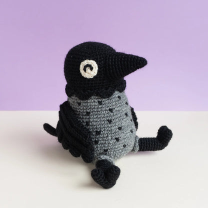 #019 Carl the Crow | Crochet hand puppet amigurumi PDF pattern