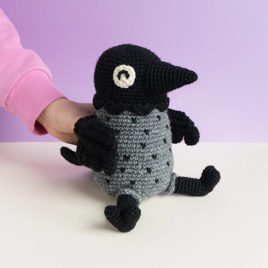 #019 Carl the Crow | Crochet hand puppet amigurumi PDF pattern