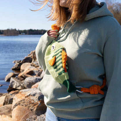 Crochet perch fish cross bosy bag pattern