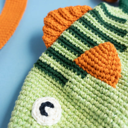 Crochet perch fish cross bosy bag pattern