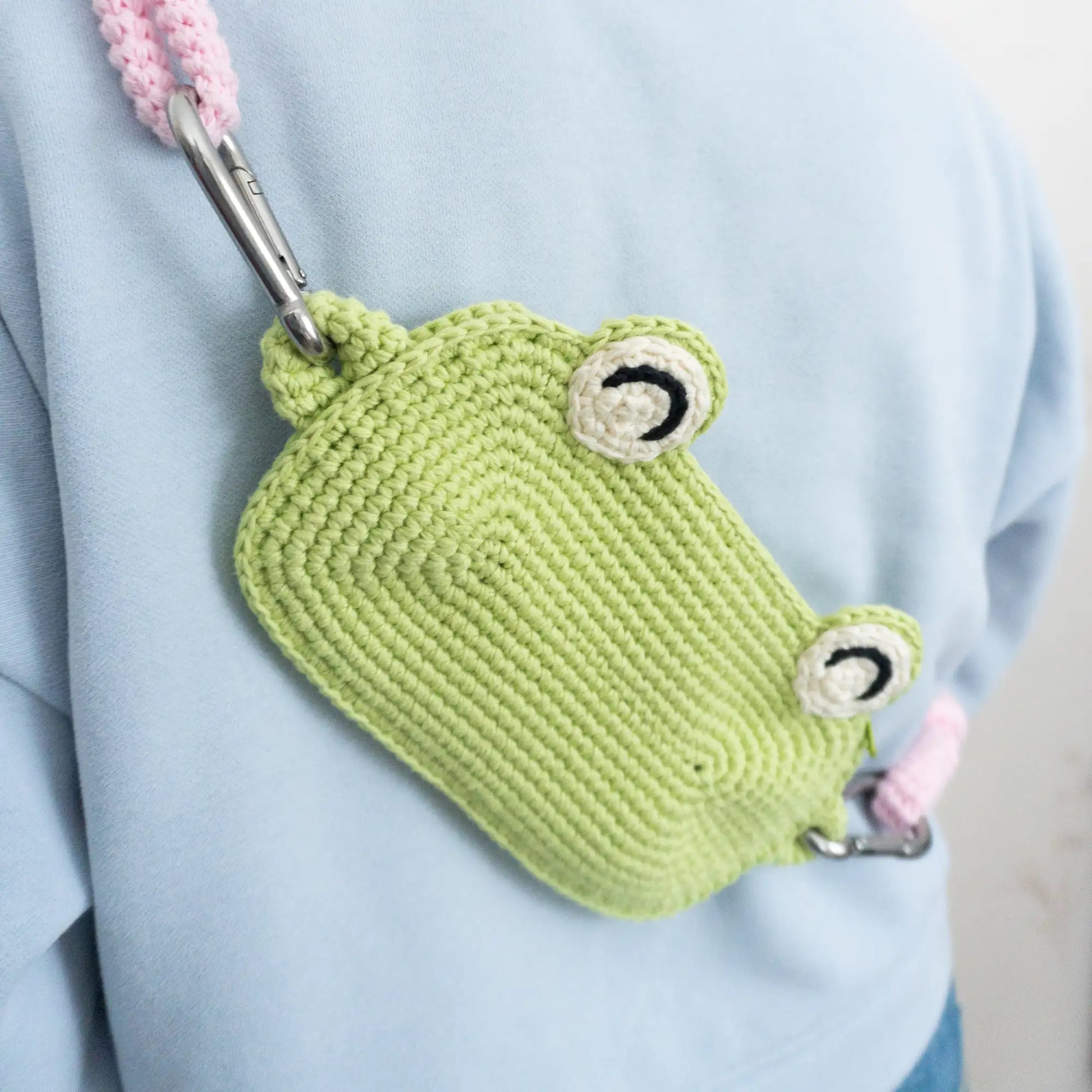 light green crochet crossbody bag