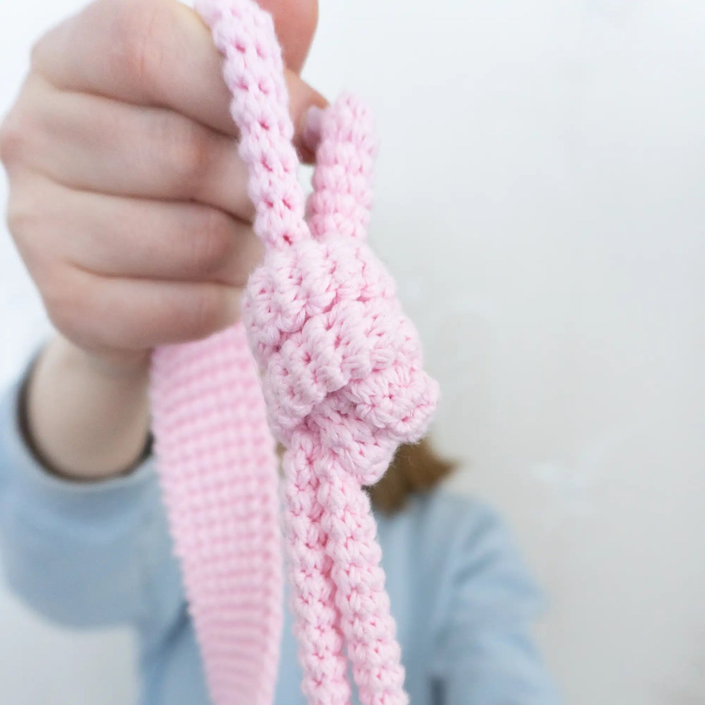 light green crochet crossbody bag strap