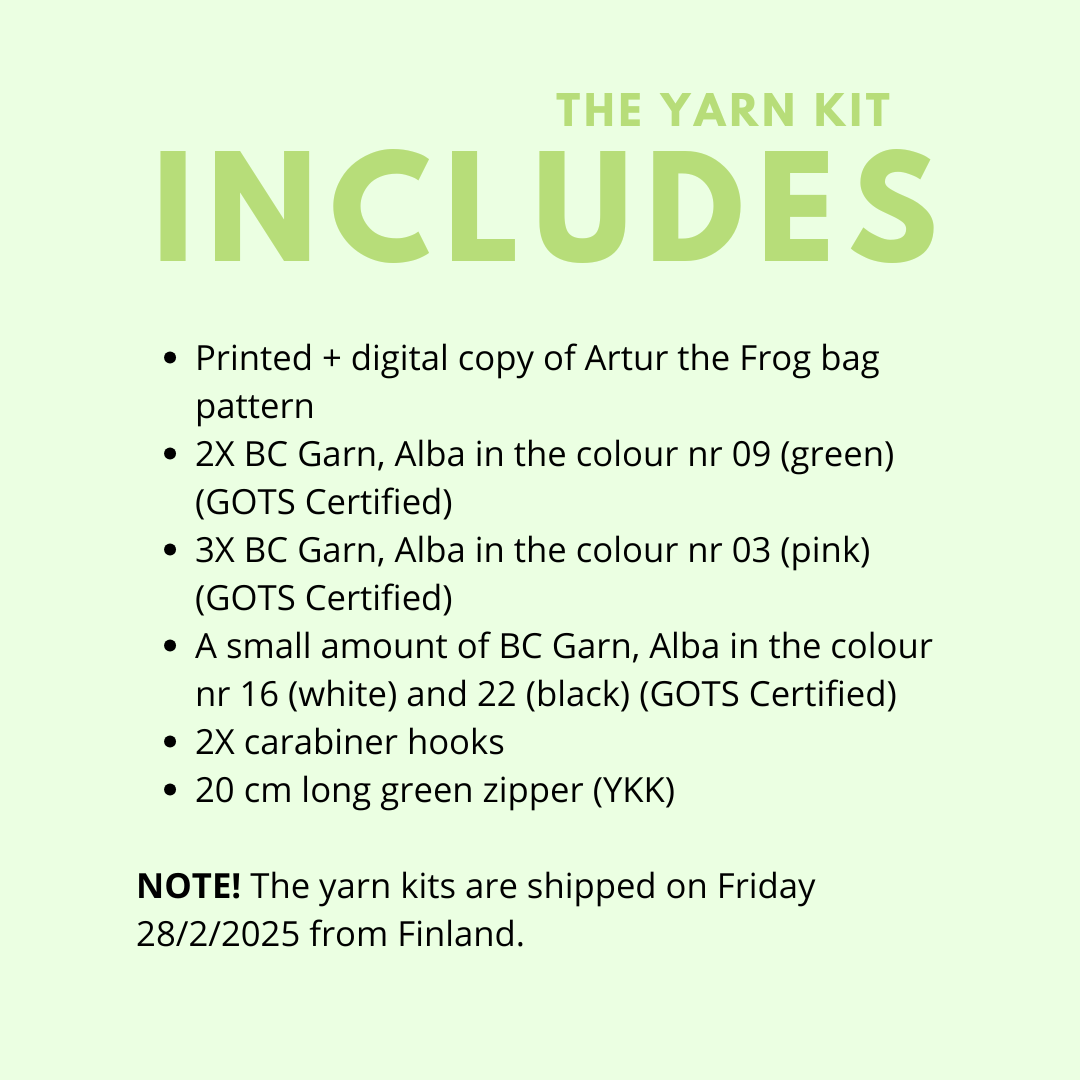 Artur the Frog Bag | Yarn kit (pre-order)