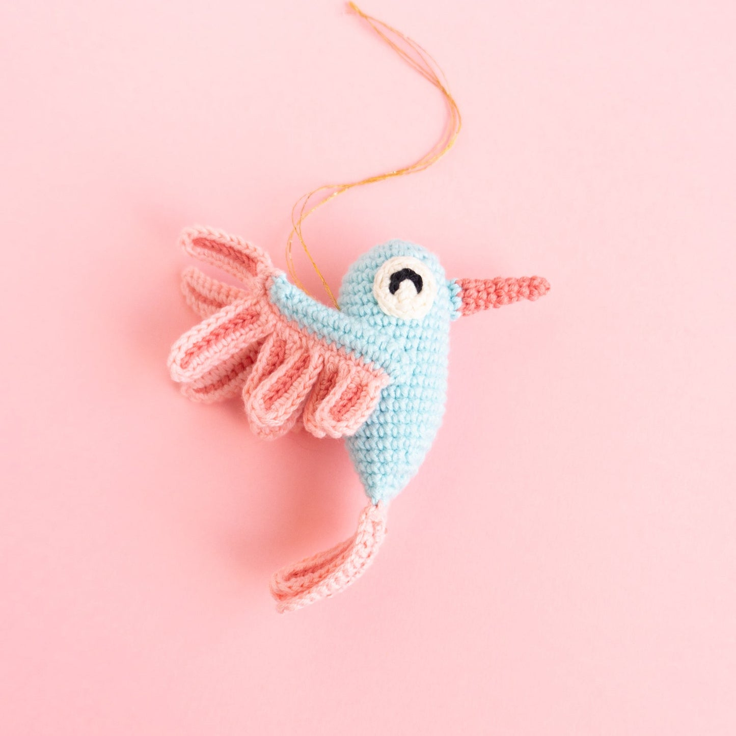 Crochet hummingbird Christmas tree decoration amigurumi