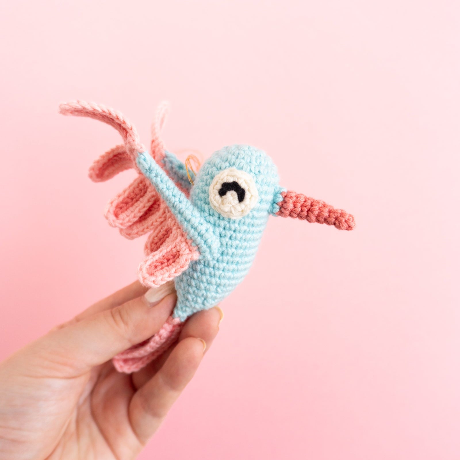 Crochet hummingbird Christmas tree decoration amigurumi