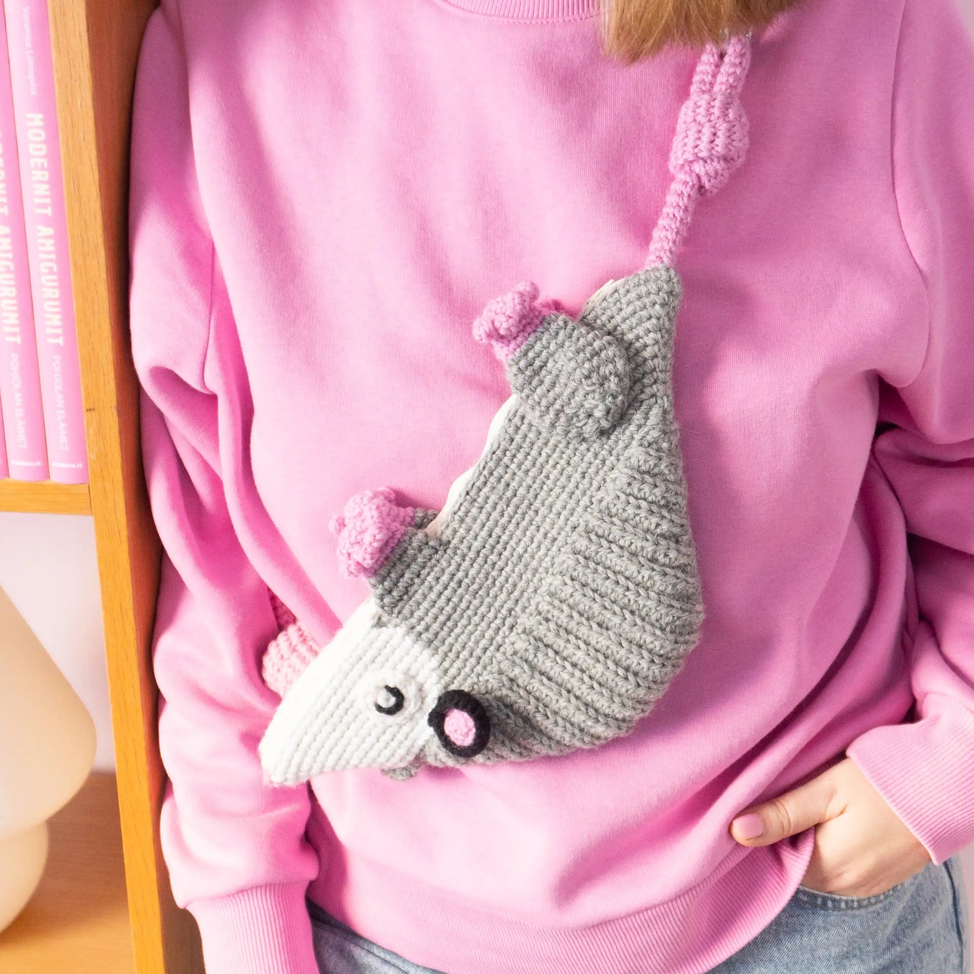 【ORSETTO】 MORBIDO-P 別注パイソンミニBagくすだま crochet-opossum-bag-PDF-