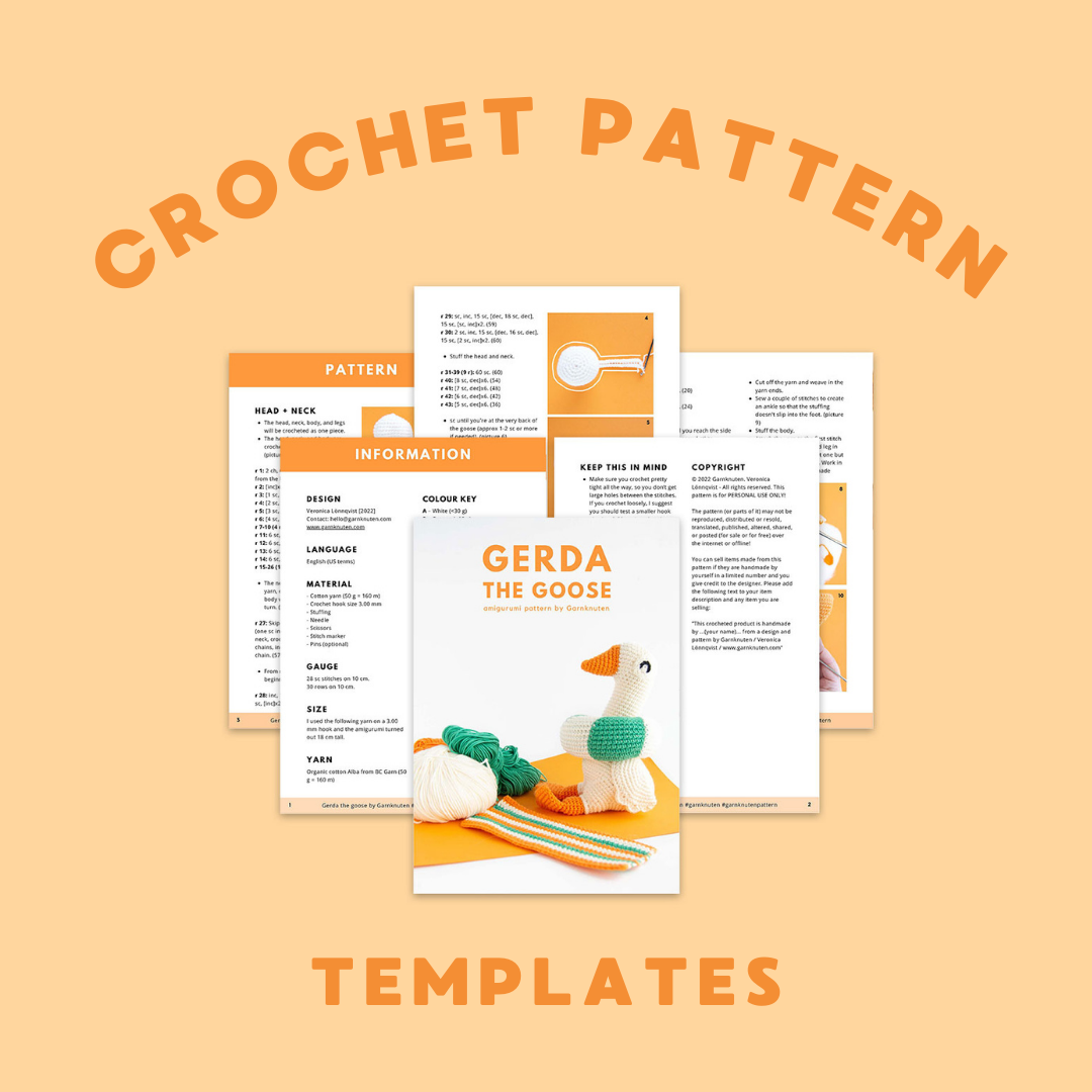 3 Crochet Pattern Template Pack garnknuten