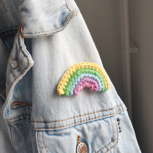 Crochet Rainbow Pin [handmade]