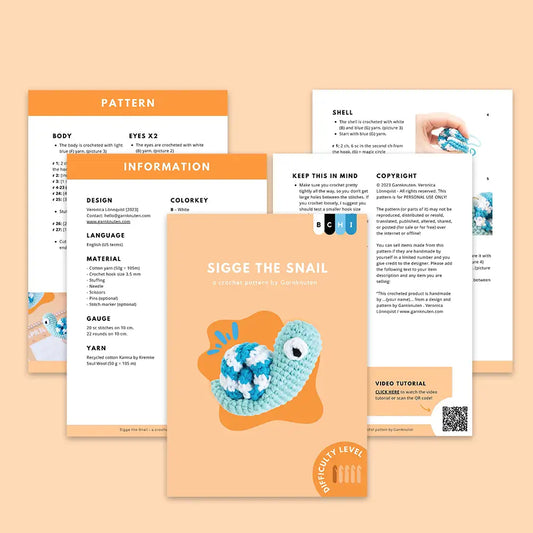 Sigge the Snail | Crochet amigurumi PDF pattern