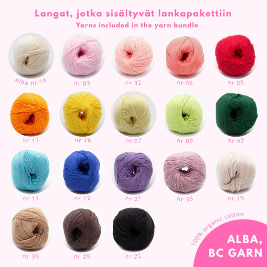 Pohjolan Eläimet - Modernit Amigurumit | Lankapaketti, Yarn kit