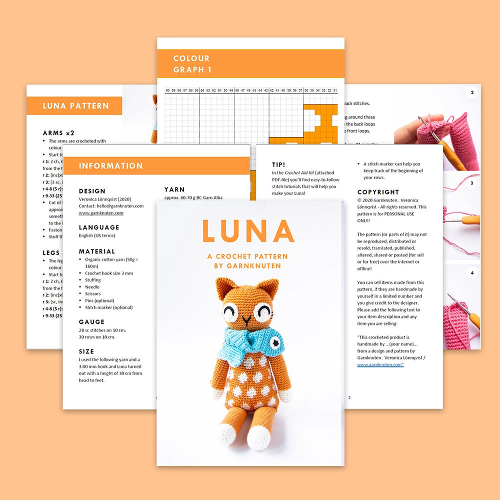 Luna the cat | crochet amigurumi PDF pattern