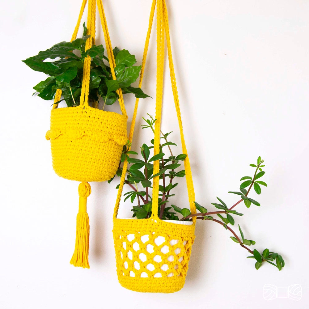 Frank & Fredrik plant hanger | crochet PDF pattern