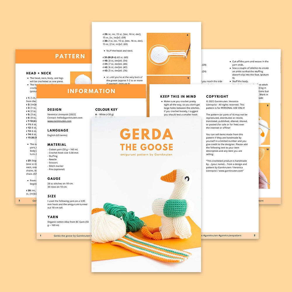 Gerda the goose | crochet amigurumi PDF pattern